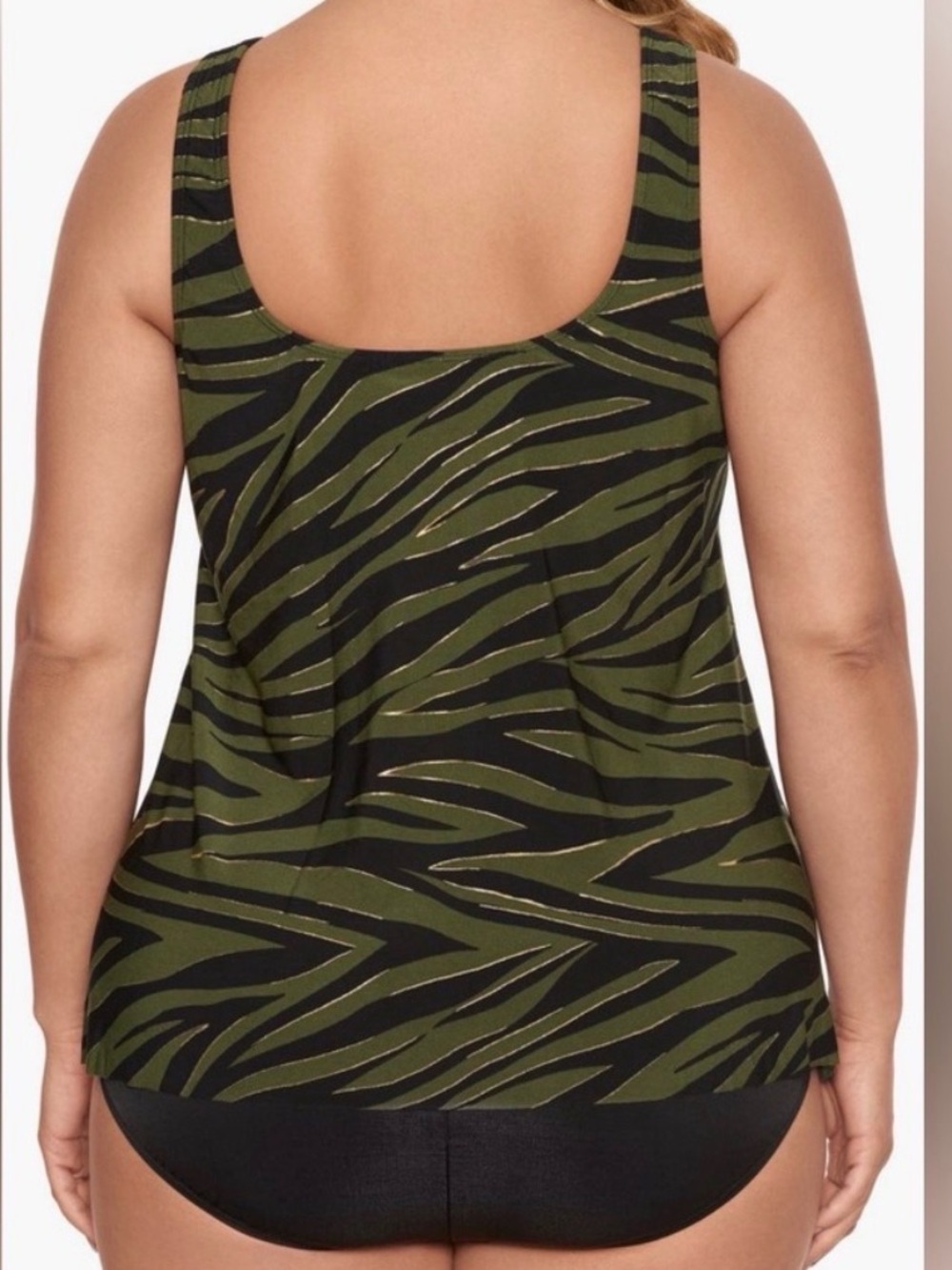 Miraclesuit Seabra Ursula Tankini Top Size 12 Olivetta Green Underwire Swim NWT - Picture 4 of 10